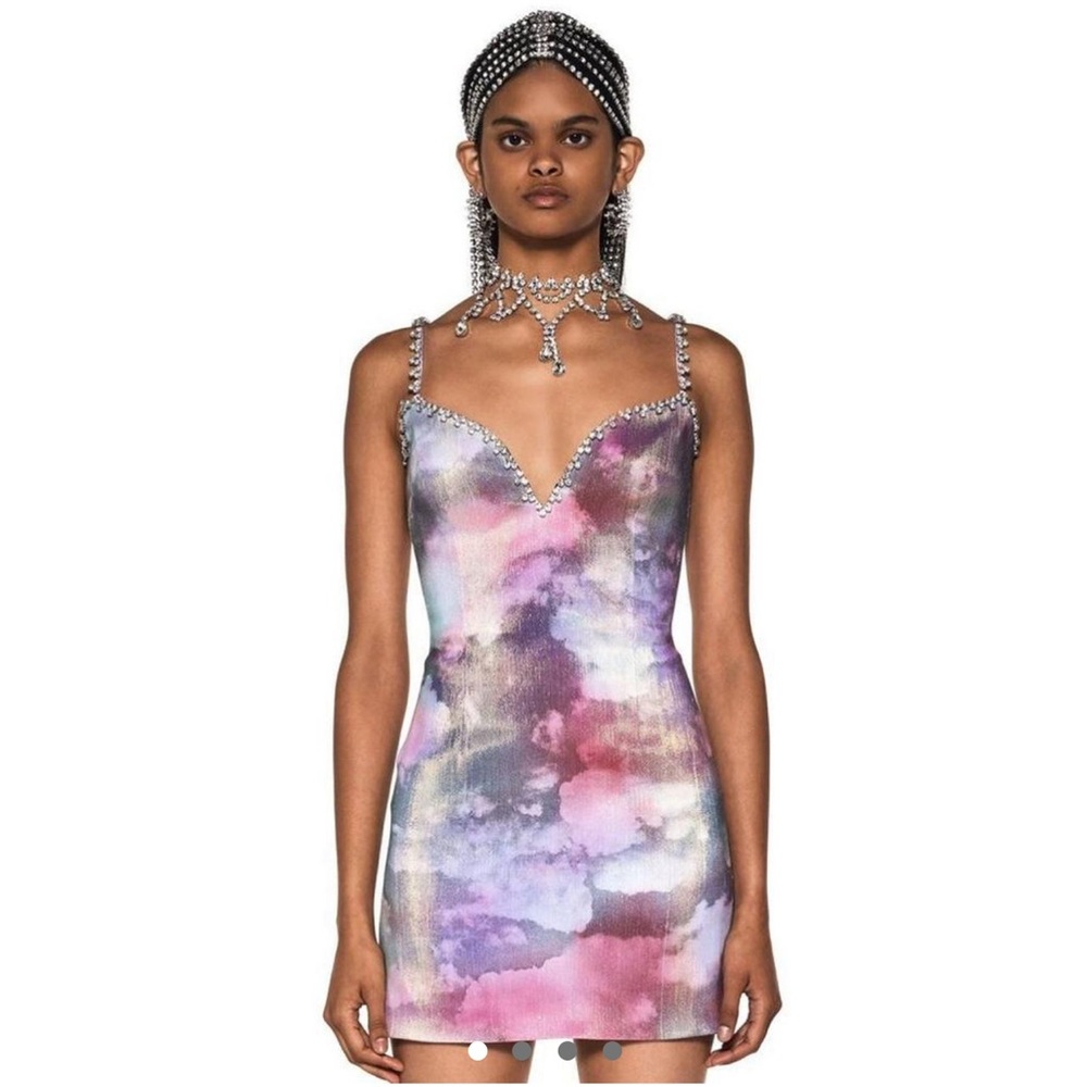 Area NYC crystal trim dress